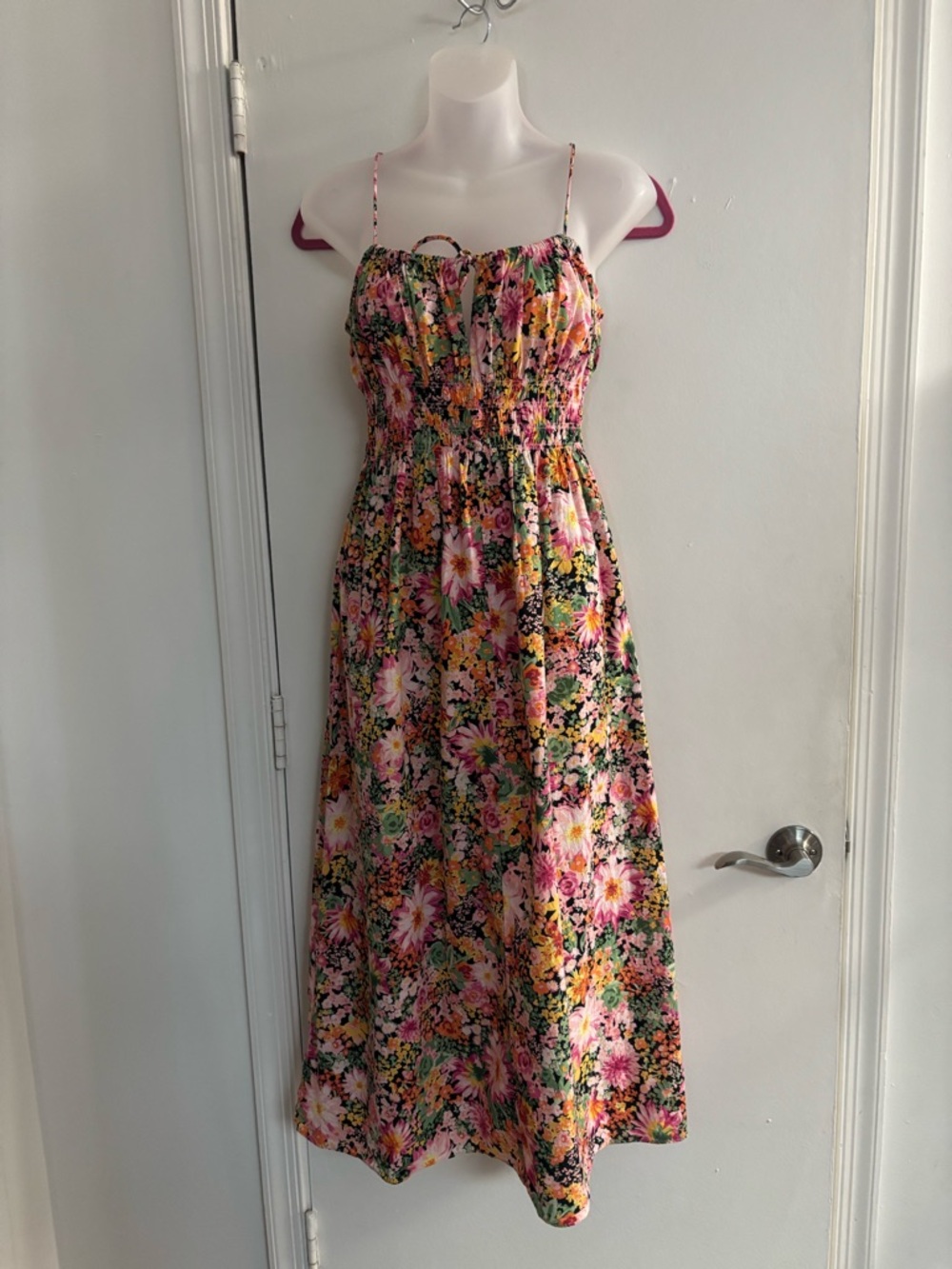 H&M Pink, Yellow & Green Floral Maxi Sundress